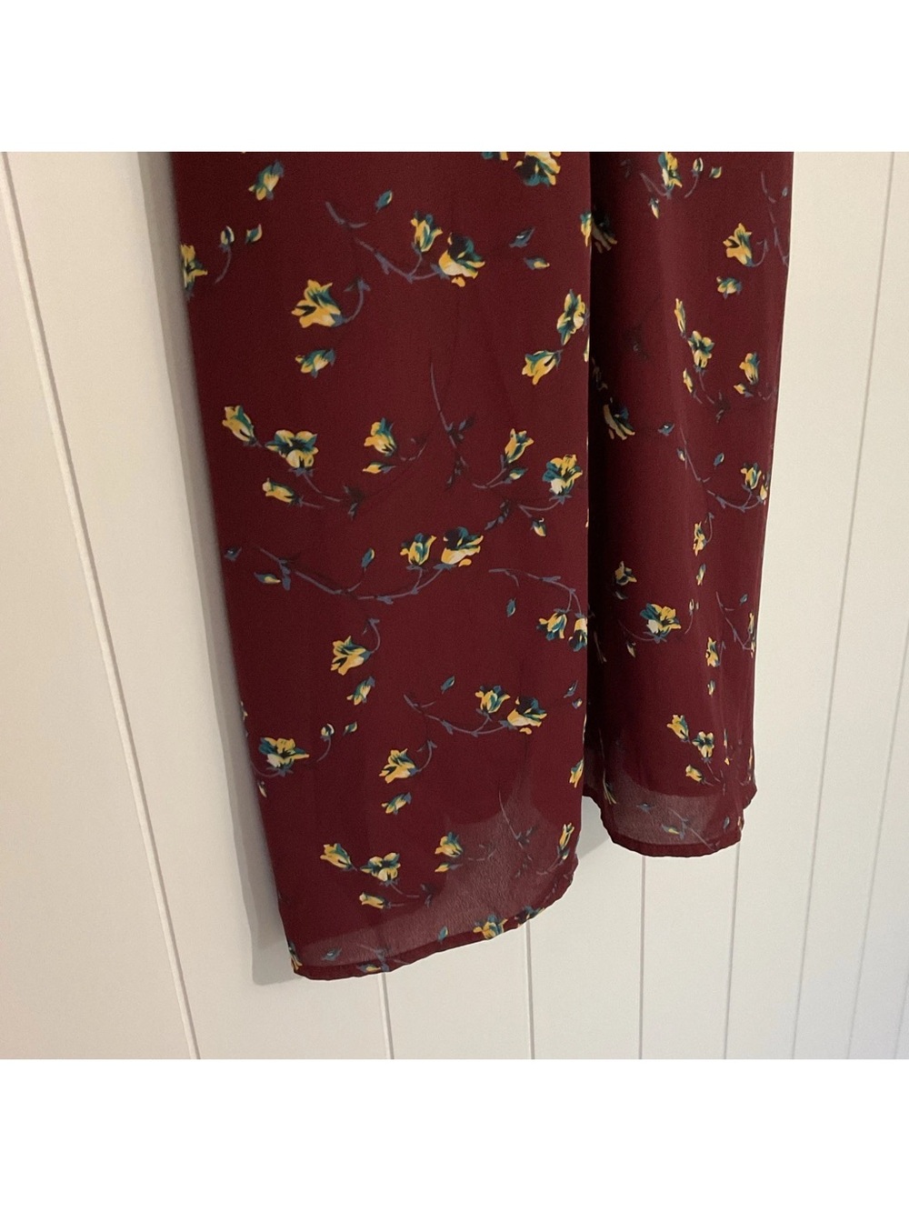 Dress Forum Burgundy Floral Maxi Slip Dress M - Picture 4 of 11